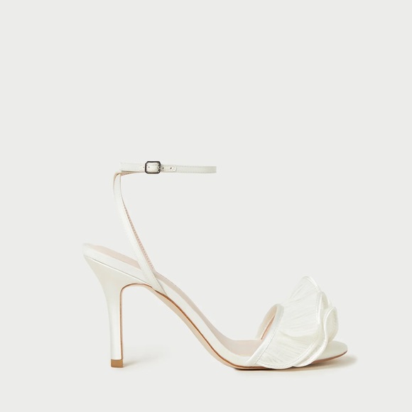 Loeffler Randall Pearl Estella Ruffle Heeled Sandal Sz 7 - Picture 4 of 11